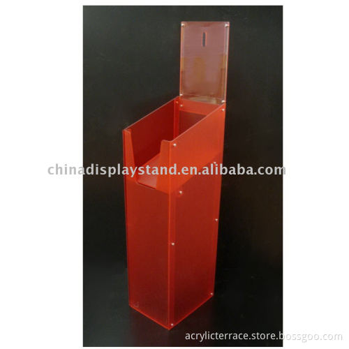 Floor standing acrylic brochure/literature display stand, acrylic brochure/literature/paper holder or rack